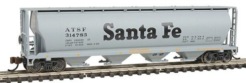 Bachmann ATSF 4-Bay Cylindrical Grain Hopper