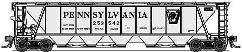 Broadway Limited Pennsylvania Gray w/Shadow Keystone H32 Covered Hopper
