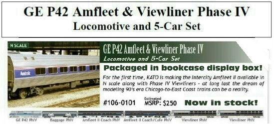 Kato GE P42 Amfleet & Viewliner 5 Car Set