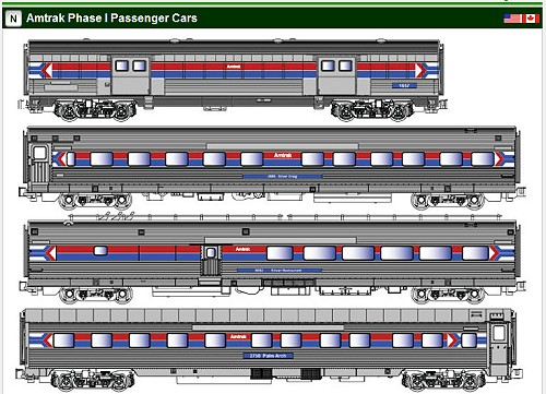 Kato 1063522 Amtrak Passenger Set