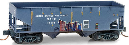 Micro-Trains US Air Force Graffitied 33' Twin Bay Hopper