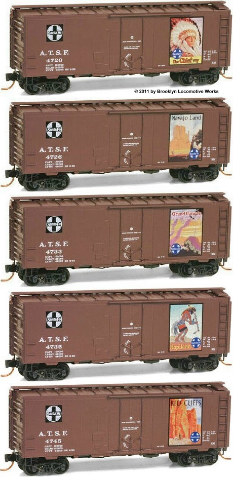 Micro-Trains Santa Fe Vintage 5 Car Poster Set