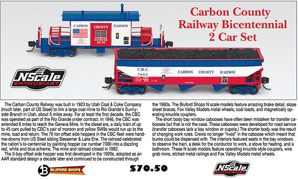 Carbon County Railway Bicentennial Set