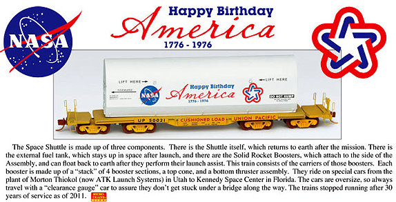 NASA Bicentennial Space Shuttle Rocket Booster Carrier