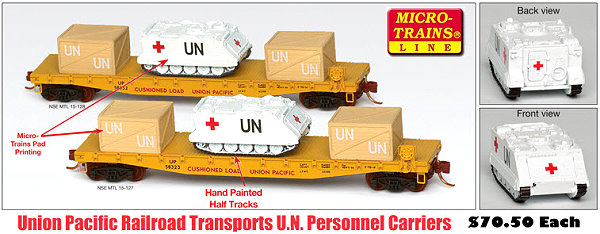 Union Pacific Flat Car with United Nations Personnel Carrier