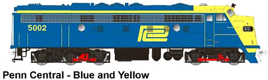 Rapido Trains N Scale Blue and Yellow Penn Central FL-9
