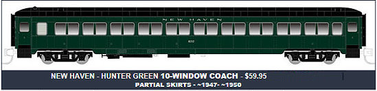 Rapido Trains New Haven Hunter Green Osgood Bradley Coach