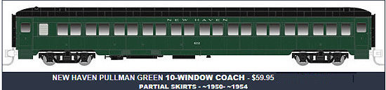 Rapido Trains New Haven Pullman Green Osgood Bradley Coach